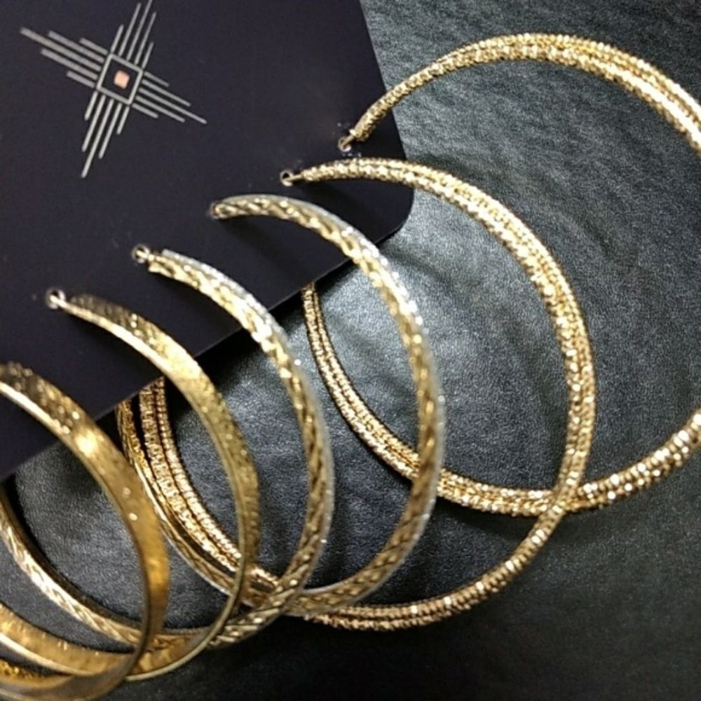 Dystrict LA Gold and Silver tone Hoops